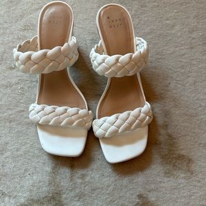 Women’s Target Basil Mule Heels - A New Day Size 9 White Braided